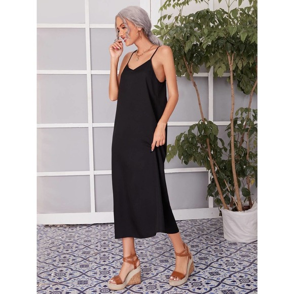 Solid Cami midi Dress black - Picture 10 of 11